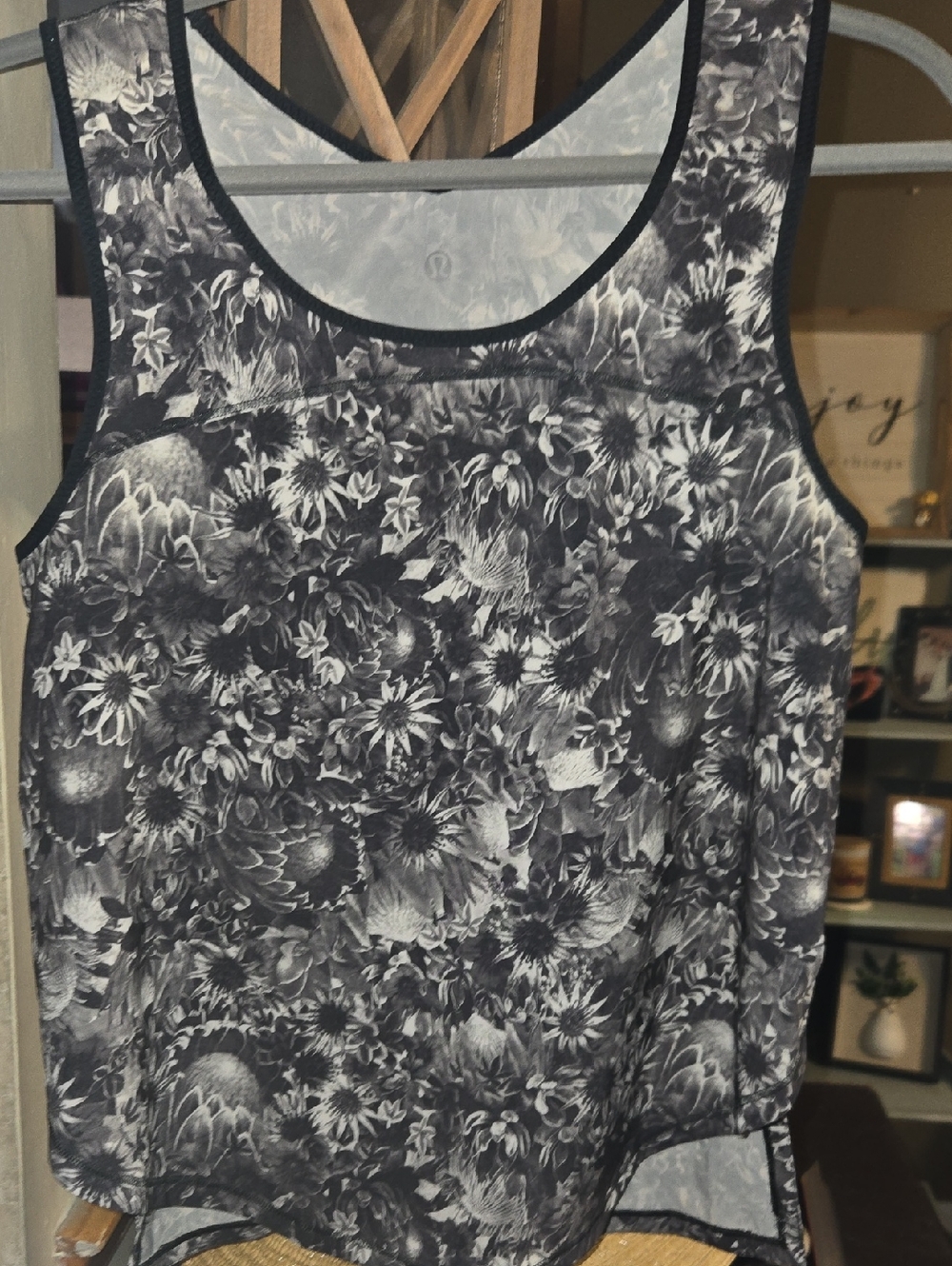 lululemon athletica Black & White Floral Tank Top
